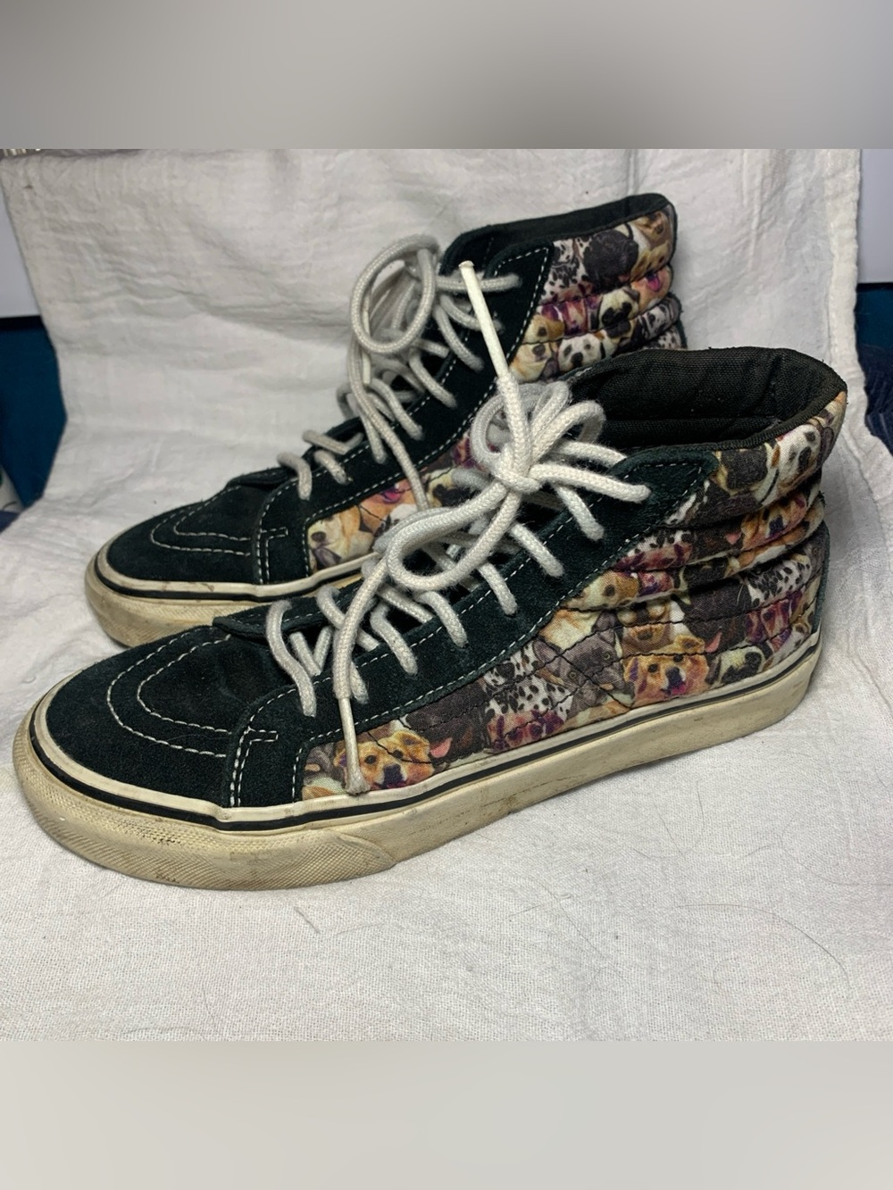 Vans X ASPCA Sneakers Women's Size 5.5 Dogs Sk8-Hi Slim Black Suede Hightop